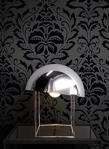 Newroom Vliestapete, Schwarz Tapete Barock Ornament günstig online kaufen