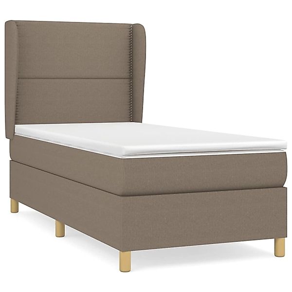 vidaXL Boxspringbett Boxspringbett mit Matratze Taupe 90x200 cm Stoff Bett günstig online kaufen