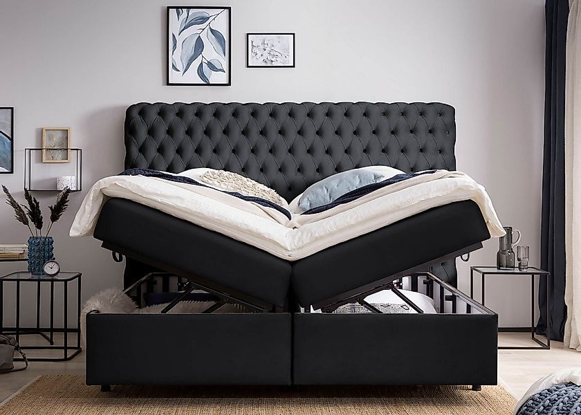 BettCo Stauraumbett Boxspringbett mit Bettkasten Valencia günstig online kaufen