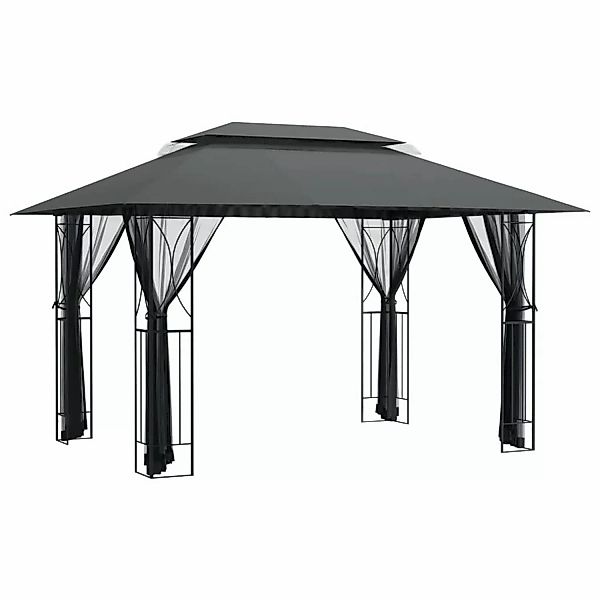 Vidaxl Pavillon Mit Seitenwänden Anthrazit 400x300x270 Cm Stahl günstig online kaufen