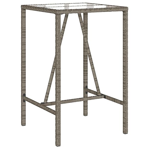 vidaXL Garten-Bartisch Grau 70x70x110 cm Poly Rattan 368695 günstig online kaufen