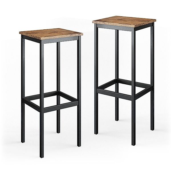 Vicco Barhocker Fyrk, Eiche rustikal/Schwarz, 32 günstig online kaufen