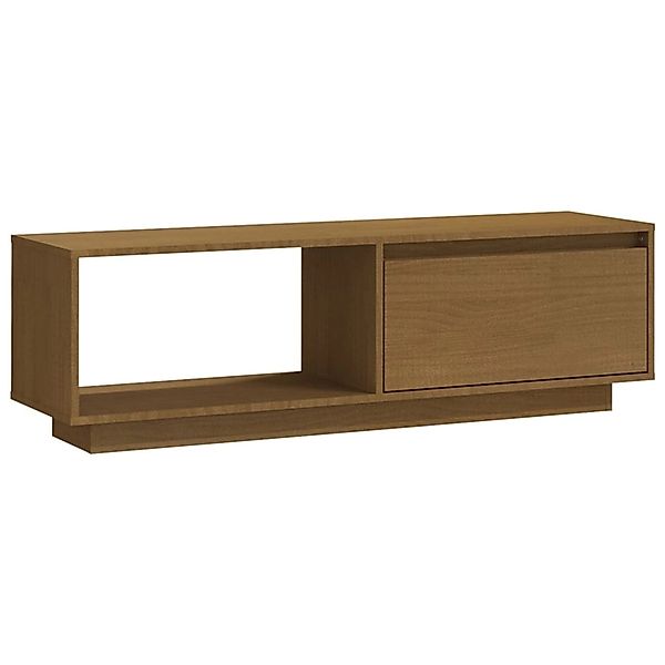 Tv-schrank Honigbraun 110x30x33,5 Cm Massivholz Kiefer günstig online kaufen