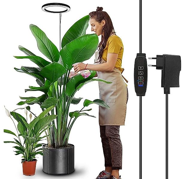 Rosnek Pflanzenlampe Vollspektrum 160 LEDs mit Timer & 9 Dimmstufen, Auto E günstig online kaufen