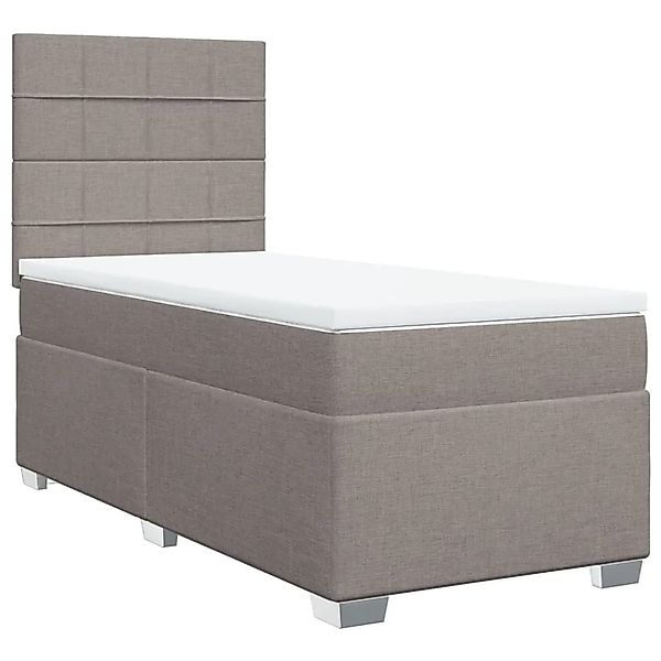 vidaXL Boxspringbett mit Matratze Taupe 100x200 cm Stoff 3290403 günstig online kaufen