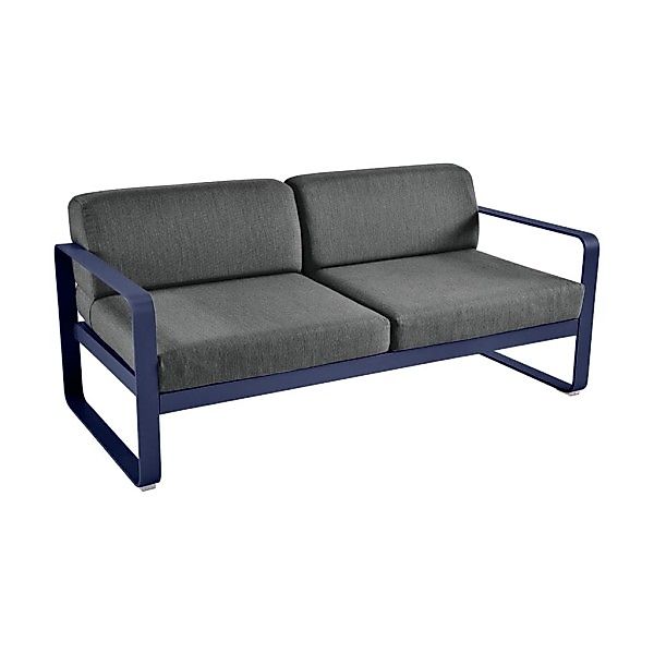 Bellevie Lounge-Sofa 2-Sitzer 92 Abyssblau A3 Graphitgrau günstig online kaufen