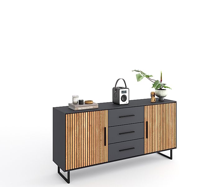 ELFO Sideboard in Eiche / anthrazit, günstig online kaufen