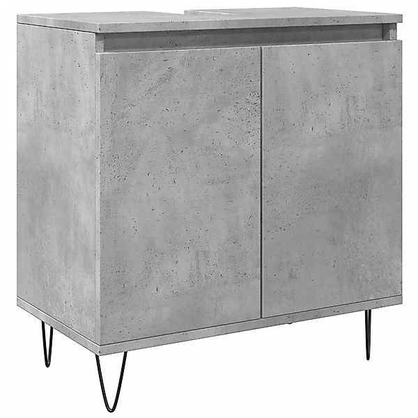 vidaXL Badezimmer-Set Badschrank Betongrau 58 x günstig online kaufen