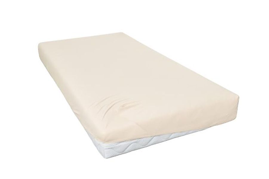 Spannbetttuch ca. 150x200 cm ecru Jersey günstig online kaufen