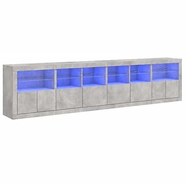 vidaXL Sideboard mit LED-Leuchten Betongrau 283x37x67 cm 3209019 günstig online kaufen