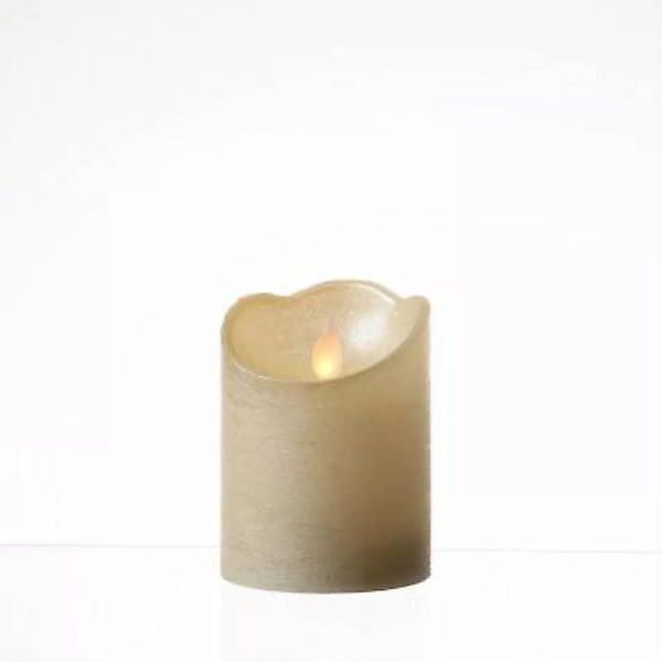 MARELIDA LED Kerze Twinkle Echtwachs bewegte Flamme D: 7,5cm H: 10cm creme günstig online kaufen