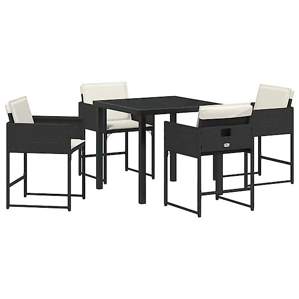 vidaXL Garten Essgruppe 5-Tlg Schwarz Poly-Rattan 3380713 günstig online kaufen