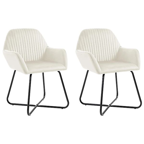 vidaXL Esszimmerstühle 2 Stk Creme Samt 249806 günstig online kaufen