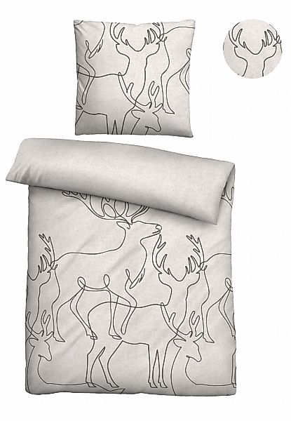 Biberna Bettwäsche "0840517" 2 Stk. kuschelig warm, samtweich, Melange, 100 günstig online kaufen