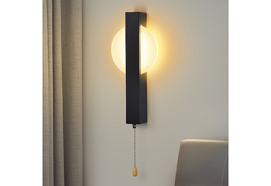 Nettlife LED Wandleuchte Innen Schwarz Modern Flurlempe mit Zugschalter 300 günstig online kaufen