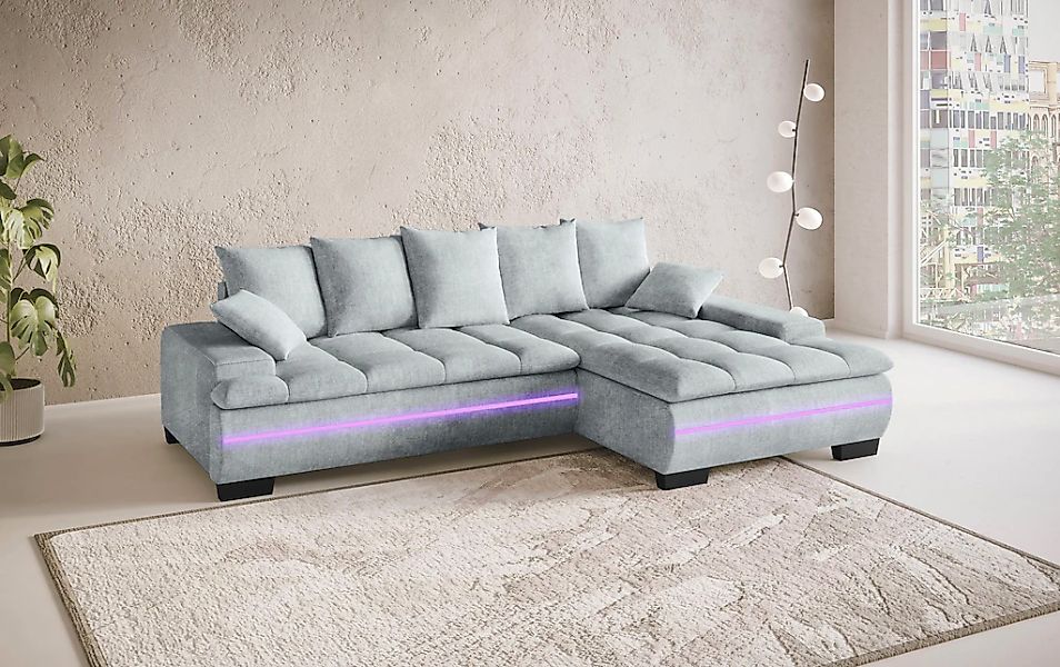 Mr. Couch Ecksofa "Haiti II, L-Form", RGB-LED Beleuchtung, wahlweise mit Ka günstig online kaufen