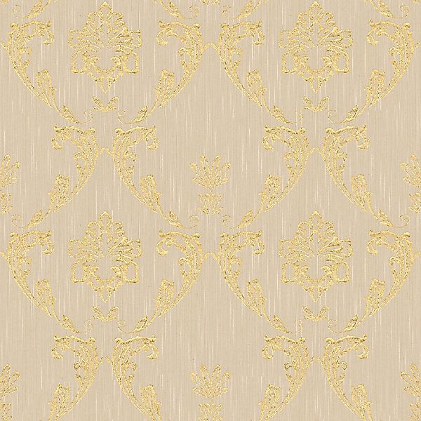 PROFHOME 306582-GU Barock Tapete Ornament dezent Schimmernd Gold Beige 0,53 günstig online kaufen