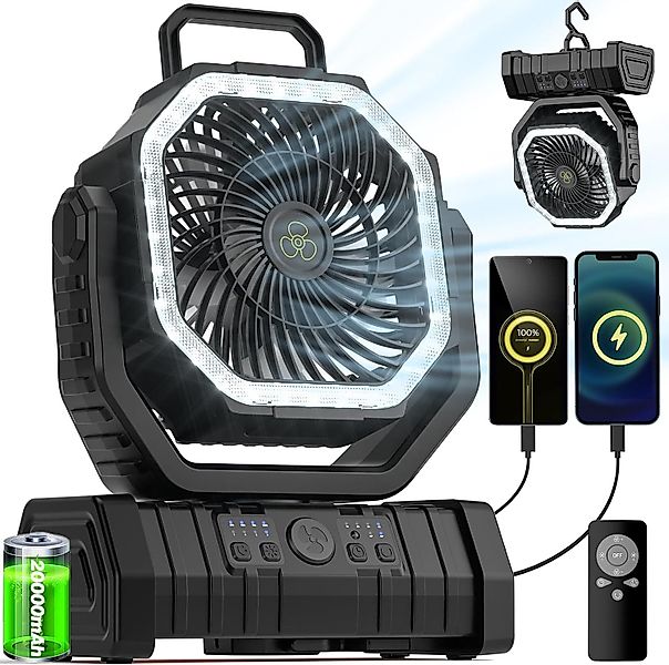 BlingBin Akku-Standventilator 20000mAh Camping Ventilator mit günstig online kaufen