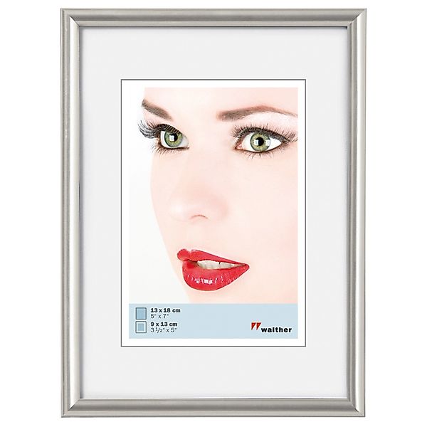 walther design Galeria Kunststoff Bilderrahmen  13x18 cm Silber günstig online kaufen
