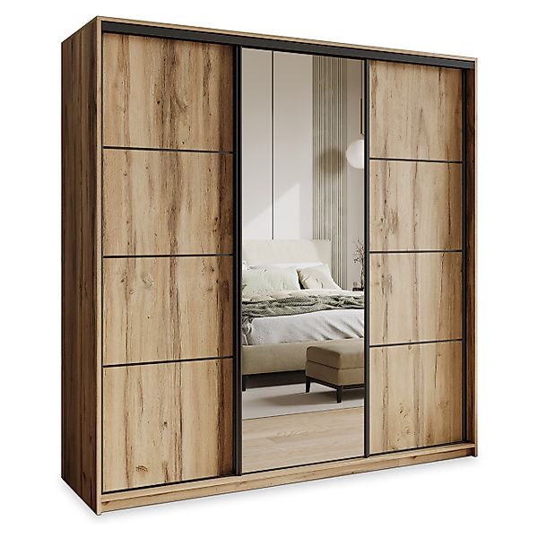 Masseno Schwebetürenschrank VARO Kleiderschrank mit Spiegel günstig online kaufen