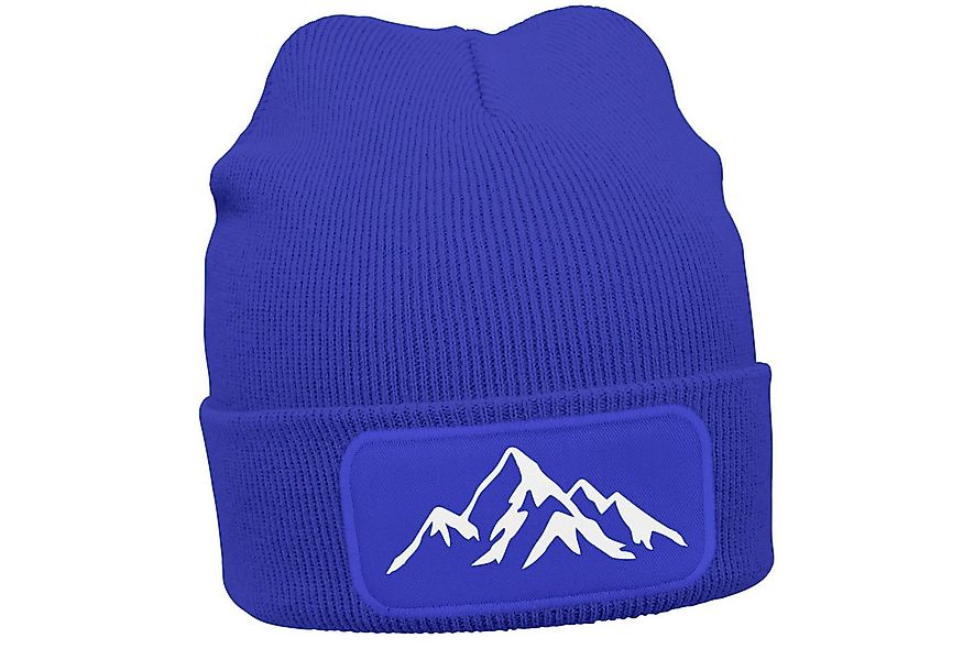 Neverless Strickmütze Damen Beanie mit Patch Berge Natur Outdoor Aufdruck P günstig online kaufen