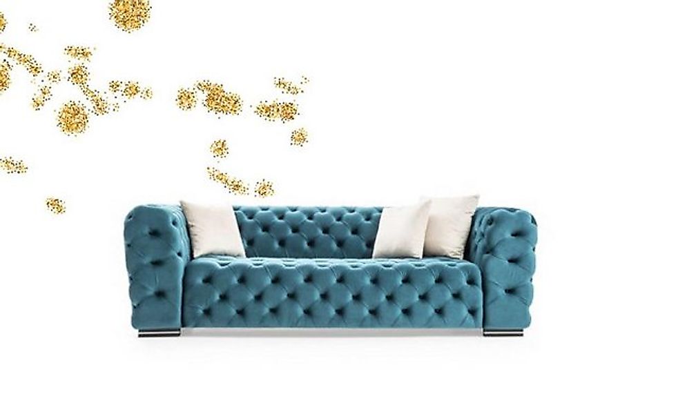 Xlmoebel Sofa Luxuriöses blaues Wohnzimmer-Sofa mit 4 Sitzplätzen im, Herge günstig online kaufen