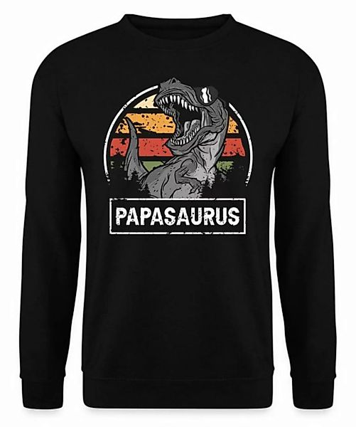Quattro Formatee Sweatshirt Papasaurus - Papa Vatertag Vater Unisex Pullove günstig online kaufen