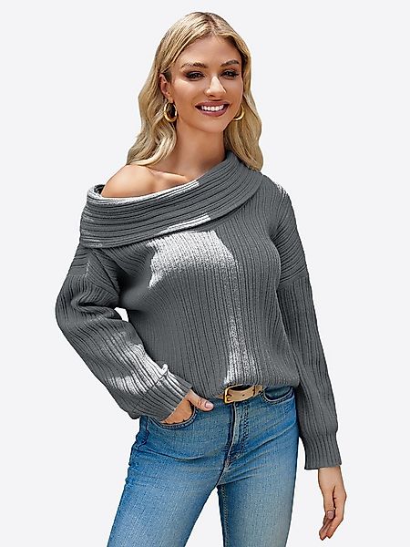 Imily Bela Sweater Damen Oversize-pullover mit schulterfreiem Ausschnitt (P günstig online kaufen