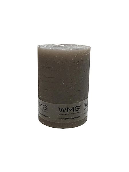 Stumpenkerze Rustikal Höhe 10 cm, Durchmesser 7 cm Grau günstig online kaufen