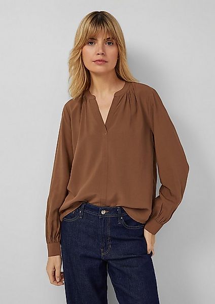 s.Oliver Langarmbluse Bluse Weiche Viskose-Bluse mit Raffung günstig online kaufen