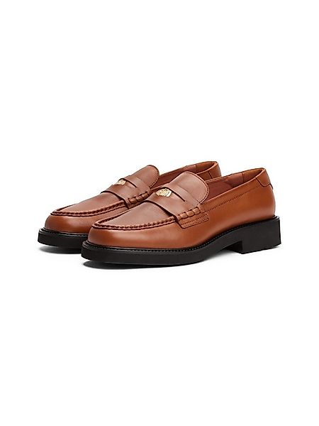 Tommy Hilfiger CREST SQUARISH TOE PENNY LOAFER Loafer, Blockabsatz, Slipper günstig online kaufen