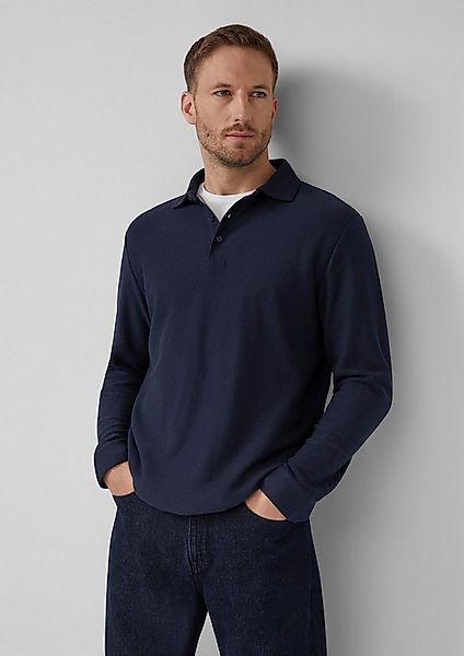 s.Oliver Langarmshirt Polo-Shirt Weiches Langarm-Poloshirt aus strukturiert günstig online kaufen