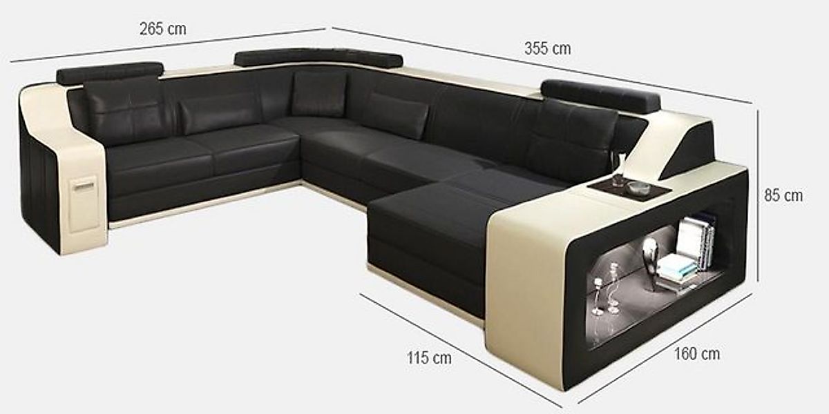 JVmoebel Ecksofa Modern Ecksofa Couch Polster Leder Design Sofa Garnitur Wo günstig online kaufen