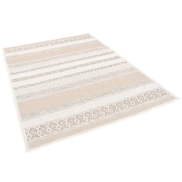 Pergamon In & Outdoor Teppich Flachgewebe Ottawa Stripes Beige 200x290cm günstig online kaufen