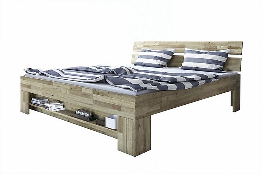freiraum Massivholzbett Link, Fußteilregal, Liegefl. 140x200, Wildeiche mas günstig online kaufen