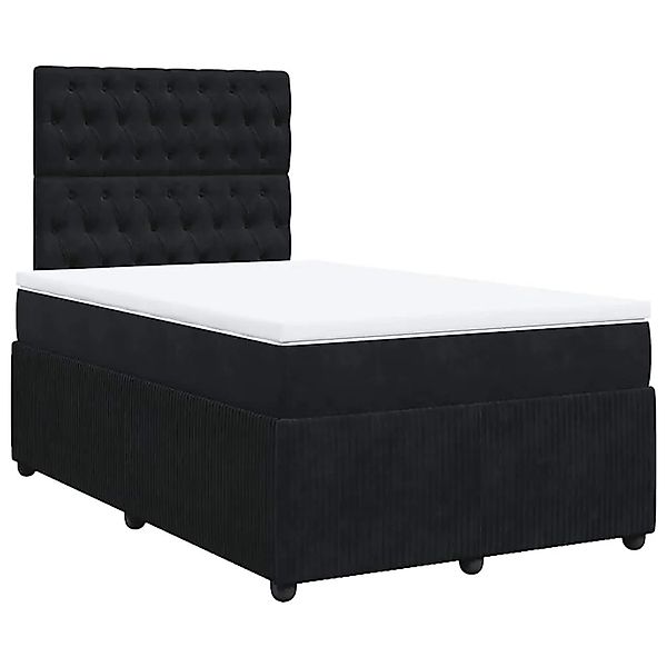 vidaXL Boxspringbett mit Matratze Schwarz 120x200 cm Samt 3294618 günstig online kaufen
