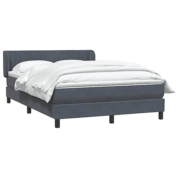 vidaXL Bett Boxspringbett mit Matratze Dunkelgrau 140x220 cm Samt günstig online kaufen