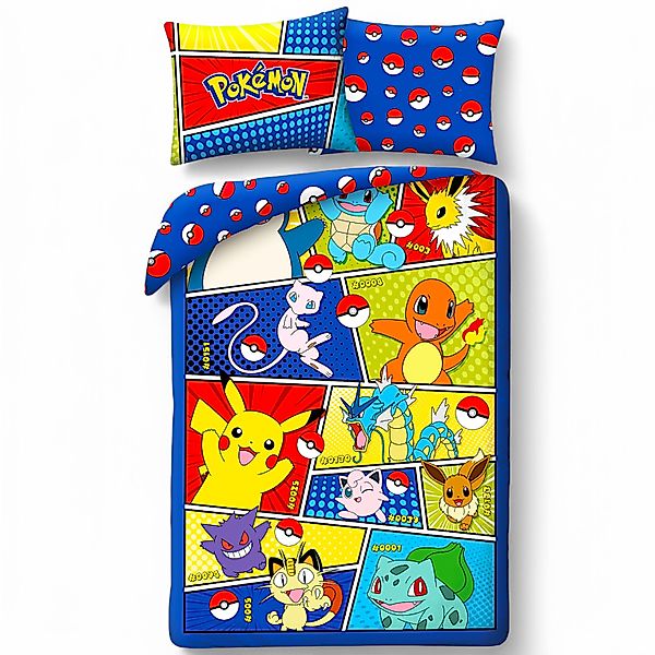 POKÉMON Bettwäsche mit Reißverschluss, Baumwolle, 2 günstig online kaufen