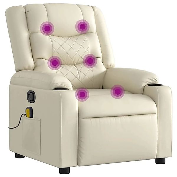 vidaXL Massagesessel mit Relaxfunktion Kunstleder Creme 3206880 günstig online kaufen
