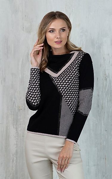 Passioni Strickpullover im Fischgräten- und Sternmuster günstig online kaufen