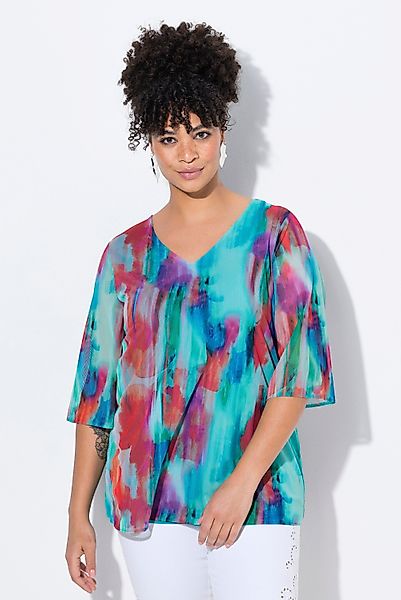 MIAMODA Druckbluse Meshbluse A-Linie Mesh mit günstig online kaufen