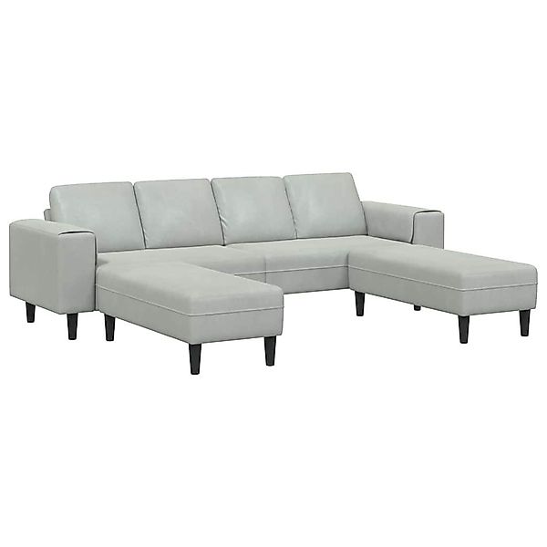 vidaXL Sofa Sofa Set Hellgrau Samt, günstig online kaufen