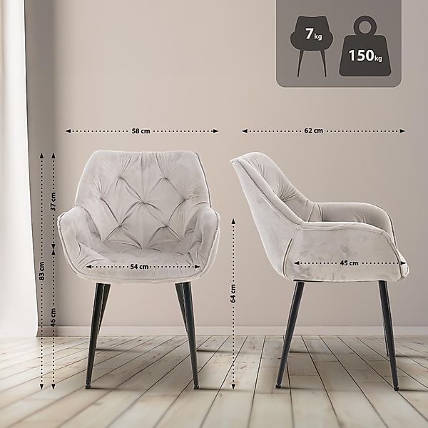 CLP Esszimmerstuhl Tanna Samt (2er Set), günstig online kaufen