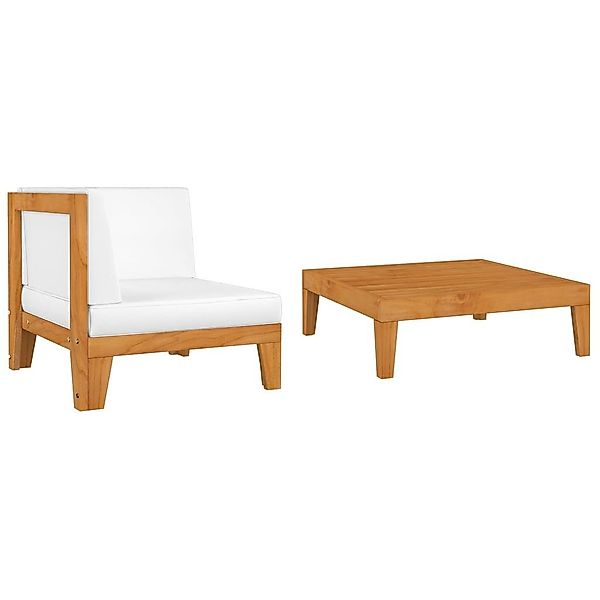 vidaXL Sofaelement 2-tlg. Garten-Lounge-Set mit Auflagen günstig online kaufen