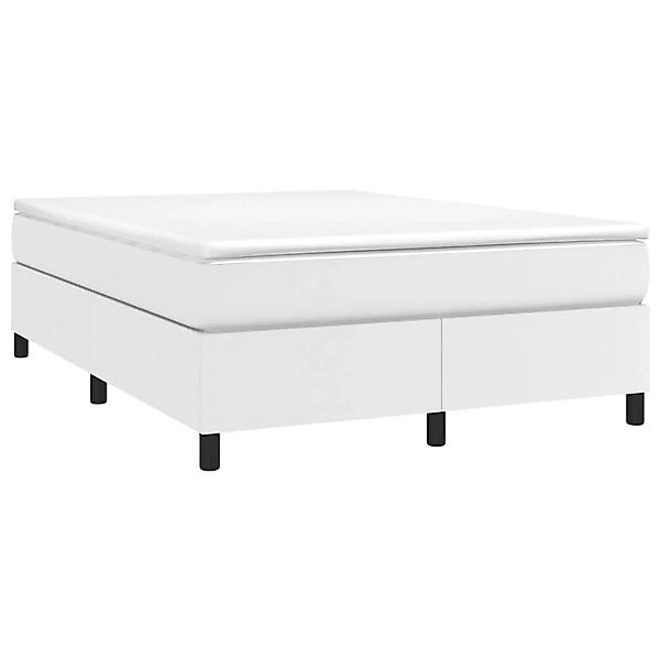 vidaXL Boxspringbett mit Matratze Weiß 140x200 cm Kunstleder 3144609 günstig online kaufen