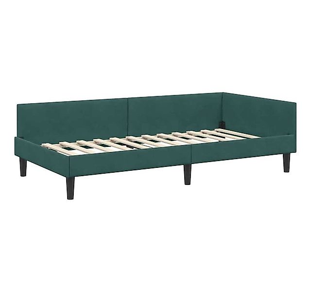 vidaXL Bett Eckbettgestell mit Kopfteil Dunkelgrün 80 cm x 200 cm Samt (1-t günstig online kaufen