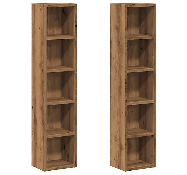vidaXL CD-Regal CD-Regale 2 Stk. Artisan-Eiche 21x16x93,5 cm Holzwerkstoff, günstig online kaufen