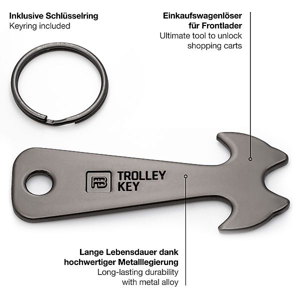 FABACH Schlüsselanhänger TrolleyKey Schwarz Einkaufswagenlöser - günstig online kaufen