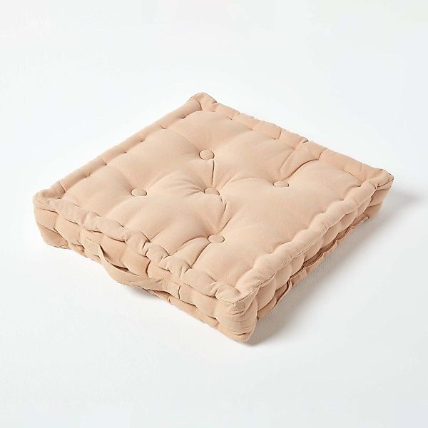 Homescapes Bodenkissen Sitzkissen unifarben beige 40 günstig online kaufen