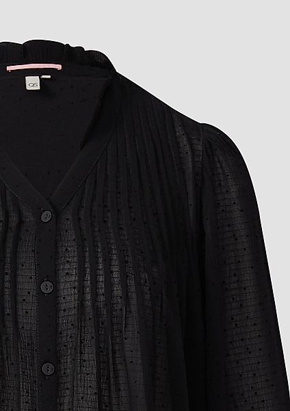 QS Langarmbluse Strukturierte Chiffonbluse mit Punktemuster günstig online kaufen